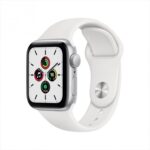 Apple Watch SE 44 мм (алюминий серебристый/белый спортивный)