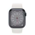Apple Watch Series 8 41 мм (алюминиевый корпус, полуночный/белый, спортивный силиконовый ремешок)
