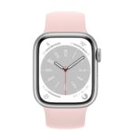 Apple Watch Series 8 41 мм (алюминиевый корпус, серебристый/розовый мел, силиконовый ремешок)