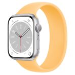 Apple Watch Series LTE 8 45 мм (алюминиевый корпус, серебристый/солнечное сияние, силиконовый ремешок)